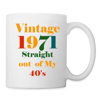 vintage 1971 Birthday, Happy birthday - Mug - white - Right