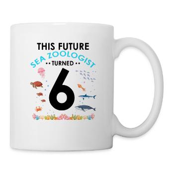 Zooologist Marine Biologist Birthday Party 6 Years - Mug - white - Right