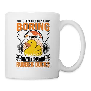 Canard en caoutchouc Cadeau Canard Grinçant Canard Bain Canard - Mug blanc - blanc - Droite
