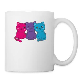 androgyn Flag Pride LGBTQ süßer Katzen Haufen - Tasse - Weiß - Rechts
