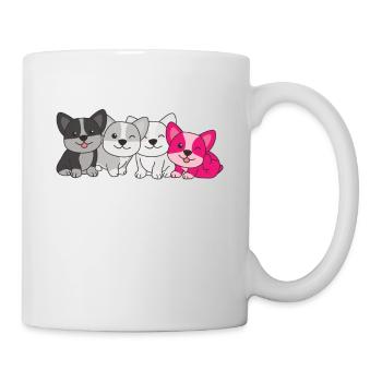 gynéphilie Drapeau Corgi Pride LGBTQ chiens mignons - Mug blanc - blanc - Droite