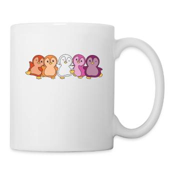 Lesbisch Flagge Pride LGBTQ süße Pinguin - Tasse - Weiß - Rechts
