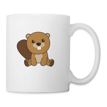Castor rongeurs mignons enfants drôle castor - Mug blanc - blanc - Droite