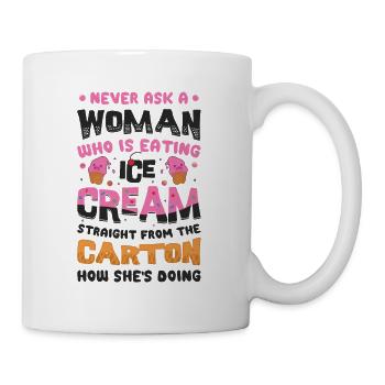 Traurige Frauen Herzschmerz Liebeskummer Eiscreme - Tasse - Weiß - Rechts