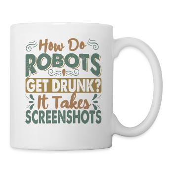 Comment les robots se saoulent-ils? - Blagues drôles de papa - Mug blanc - blanc - Droite