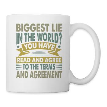 Le plus grand mensonge du monde? Dad Jokes - Ordinateur - Mug blanc - blanc - Droite