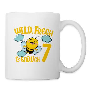 Motif d’anniversaire d’abeille enfin 7 ans fille - Mug blanc - blanc - Droite