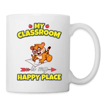 My Classroom Is My Happy Place Elementary Teacher - Tasse - Weiß - Rechts