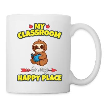 My Classroom Is My Happy Place Elementary Teacher - Tasse - Weiß - Rechts