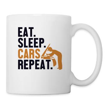 Eat Sleep Cars Repeat Mécanicien automobile - Mug blanc - blanc - Droite