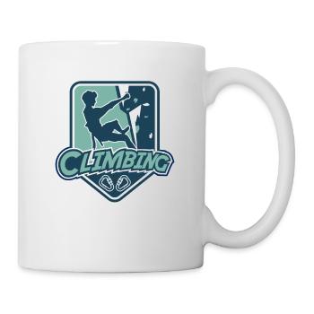 Climbing Logo Speedklettern Alpinklettern Kraxler - Tasse - Weiß - Rechts
