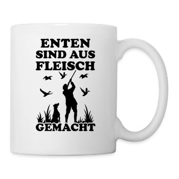 Jäger Vogeljäger Wild-Gänse Enten-Jagd Entenjäger - Tasse - Weiß - Rechts