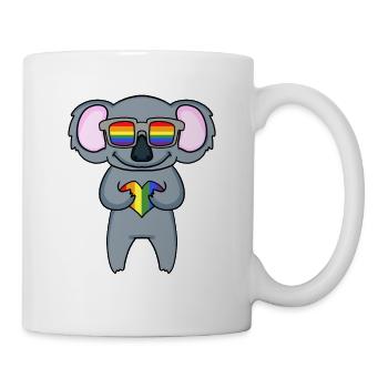LGBT Tier Koala Regenbogen - Tasse - Weiß - Rechts