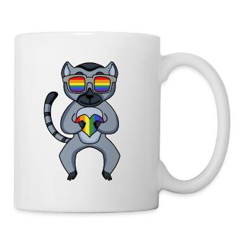 LGBT Tier Lemur Regenbogen - Tasse - Weiß - Rechts