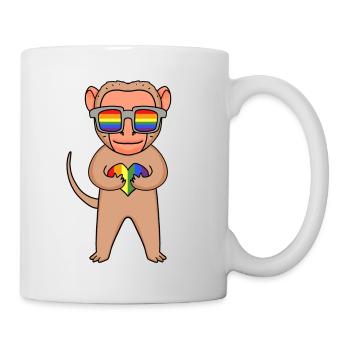 LGBT Animal Monkey Macaques Rainbow - Mug - white - Right