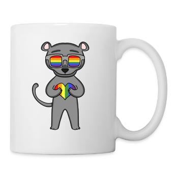 LGBT Tier Panther Regenbogen - Tasse - Weiß - Rechts