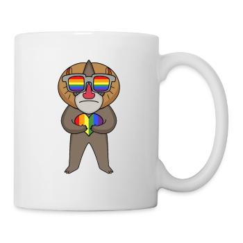 LGBT Animal Monkey Mandrill Rainbow - Mug - white - Right