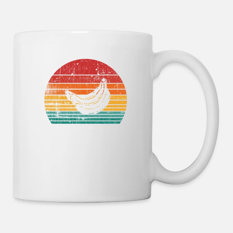 Banana Vegan Lover Retro Veggie Fruit Idée cadeau - Mug blanc - blanc