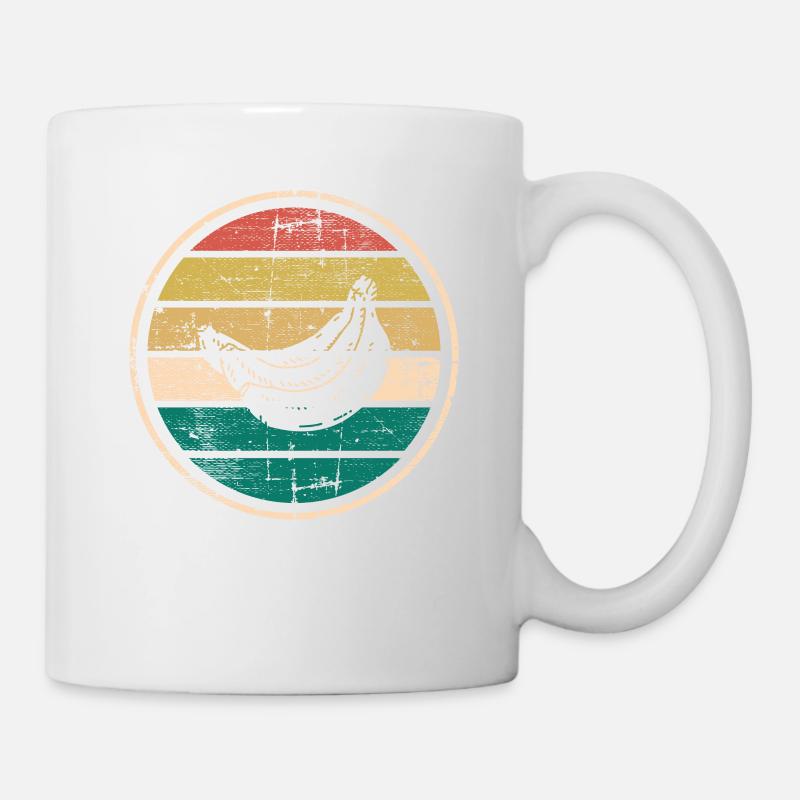 Banana Vegan Lover Retro Veggie Fruit Idée cadeau - Mug blanc - blanc