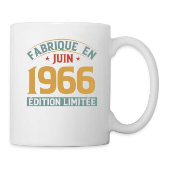 Fabriqué En Juin 1966 Anniversaire Cadeau Vintage - Mug blanc - blanc - Droite