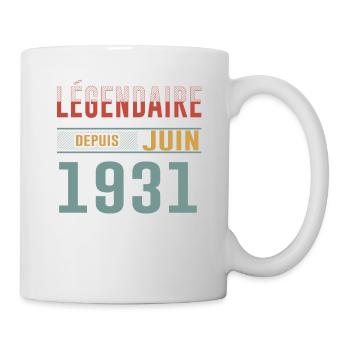 Légendaire Depuis Juin 1931 Anniversaire Cadeau - Mug blanc - blanc - Droite