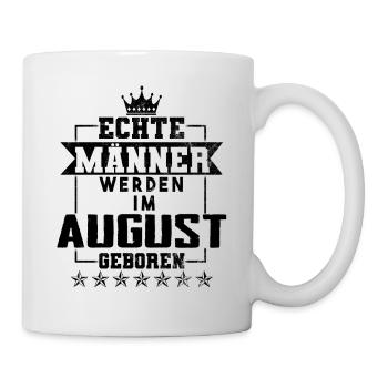 Echte Helden werden im August geboren - Tasse - Weiß - Rechts