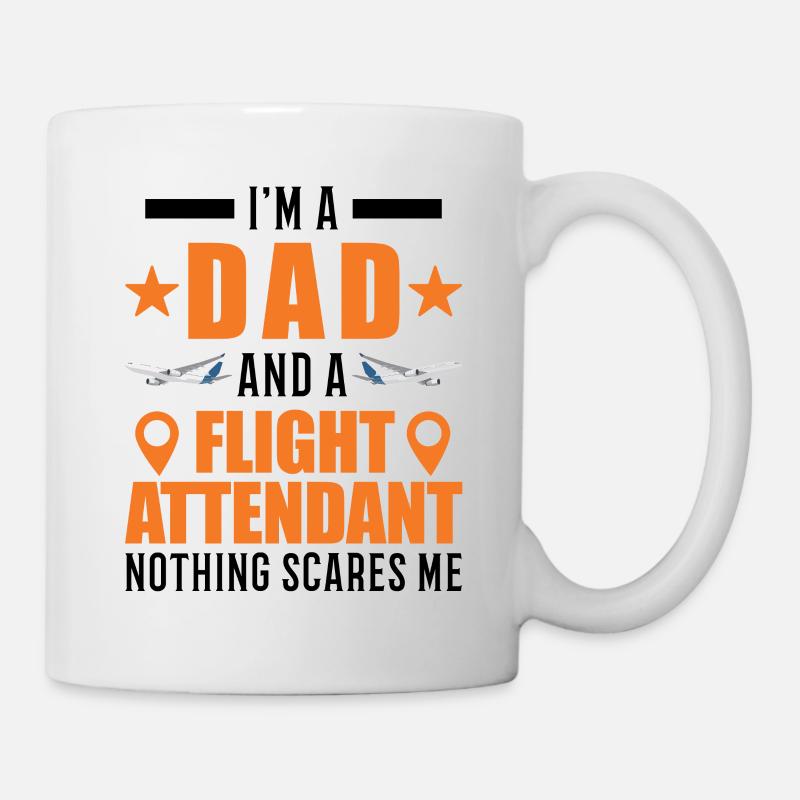 Flugbegleiter Vater Flight Attendant Dad - Tasse - Weiß