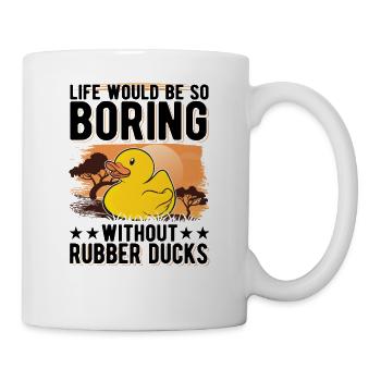Canard en caoutchouc Cadeau Canard Grinçant Canard Bain Canard - Mug blanc - blanc - Droite