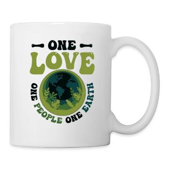 Un seul amour, un seul peuple, une seule terre, sauve le monde. - Mug blanc - blanc - Droite