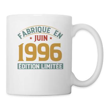 Fabriqué En Juin 1996 Anniversaire Cadeau Vintage - Mug blanc - blanc - Droite