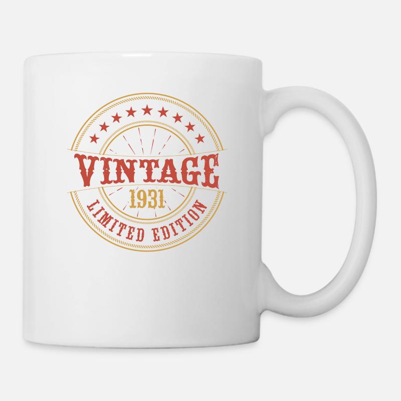 Vintage 1931 Vintage Anniversaire Idée Cadeau 1931 - Mug blanc - blanc