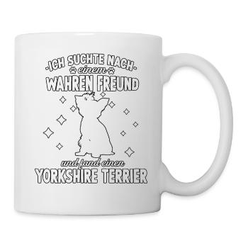 Yorkshire Terrier Motiv Gassi Hundesport Yorkie - Tasse - Weiß - Rechts