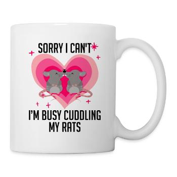 Rat Cuddling Pet Owner Rodent Rat Lovers - Tasse - Weiß - Rechts