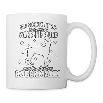 Lustiges Dobermann Hunde Hundeschule Dobermann - Tasse - Weiß - Rechts