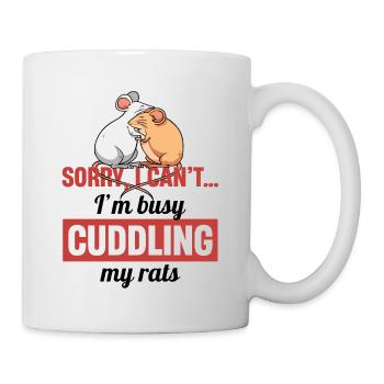 Rat Cuddling Pet Owner Rodent Rat Lovers - Tasse - Weiß - Rechts