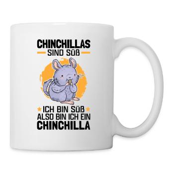 Chinchillas sind süß Wollmaus Chinchilla - Tasse - Weiß - Rechts