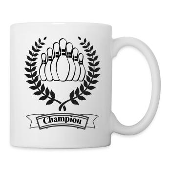 Bowling Bowling Champion en noir - Mug blanc - blanc - Droite
