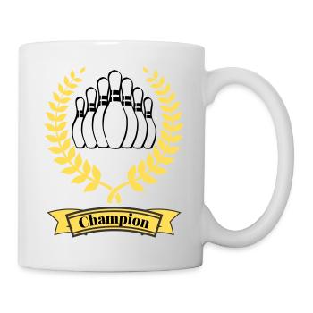 Bowling bowling pour le champion noir jaune - Mug blanc - blanc - Droite