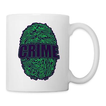 CRIMINALITÉ EMPREINTES DIGITALES DES JEUNES VERT VIOLET - Mug blanc - blanc - Droite