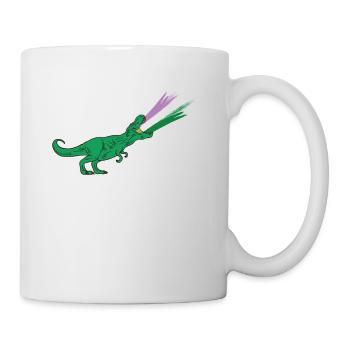 Drapeau LGBTQ Genderqueer - Dinosaures - Mug blanc - blanc - Droite