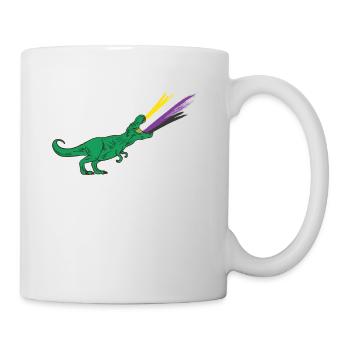 LGBTQ Nicht -binäre Flagge - Dinosaurier - Tasse - Weiß - Rechts