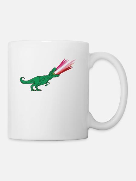 LGBTQ-Lippenstift-Flagge - Dinosaurier - Tasse - Weiß