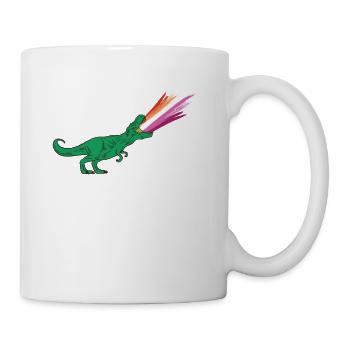 LGBTQ Lesbian Flag - Dinosaurs - Mug - white - Right