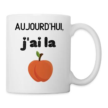 Aujourd'hui j'ai la pêche - Mug blanc - blanc - Droite