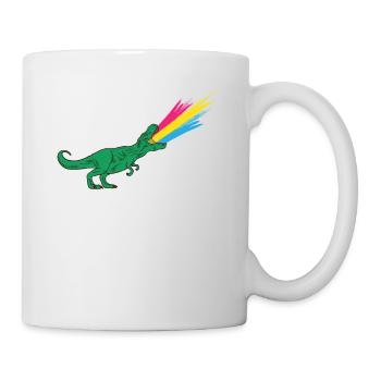 Drapeau pansexuel LGBTQ - Dinosaures - Mug blanc - blanc - Droite