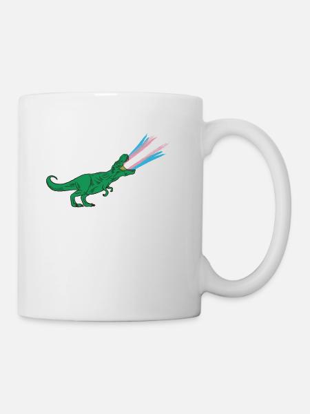LGBTQ Transgender Flag - Dinosaurs - Mug - white