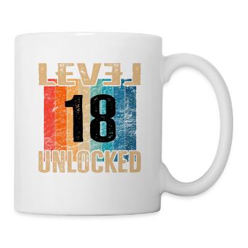 Geburtstag Happy Birthday Level Unlocked 18 Jahre - Tasse - Weiß - Rechts