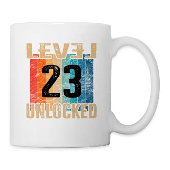 Geburtstag Happy Birthday Level Unlocked 23 Jahre - Tasse - Weiß - Rechts
