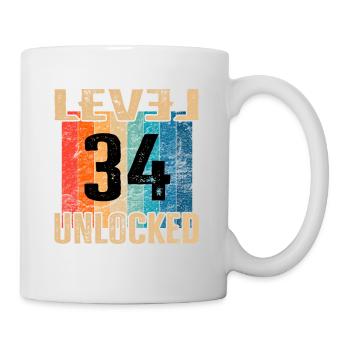 Anniversaire Joyeux anniversaire Niveau débloqué 34 ans - Mug blanc - blanc - Droite