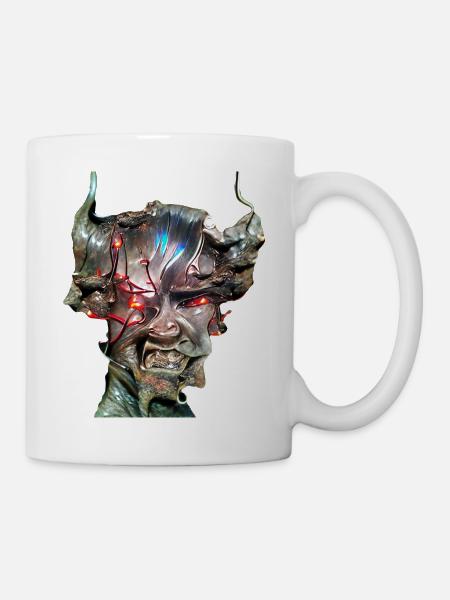 Cyber Demon Face - Tasse - Weiß